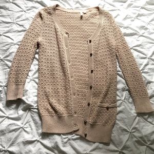 3/4 sleeve tan cardigan